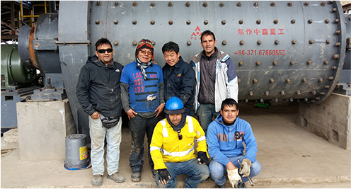 Team with industrial equipment