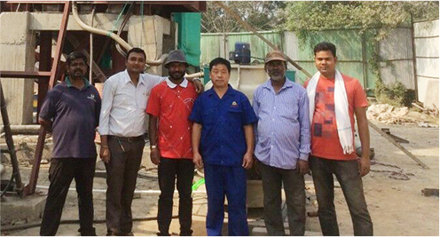 Team at construction site